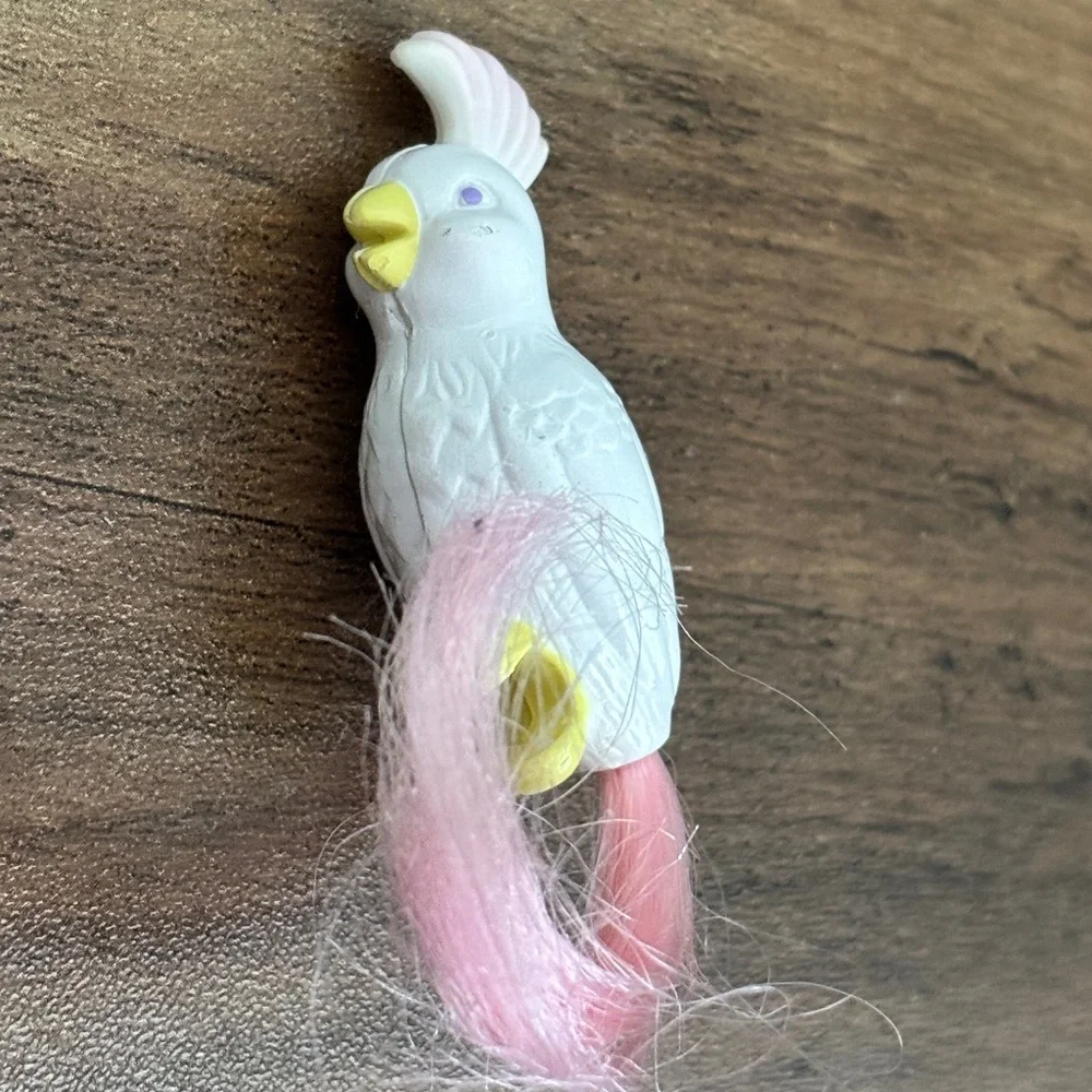 VINTAGE 1990 Mattel Barbie Bird Cage Cockatoo Replacement Cockatiel Bird White